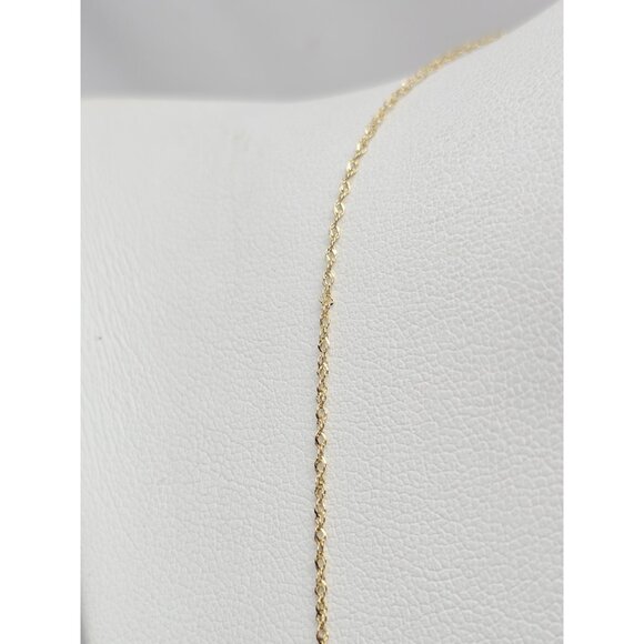 Unique 14K Solid Yellow Gold Designer Singapore Twist Chain Necklace - 20.50" L - Picture 8 of 15